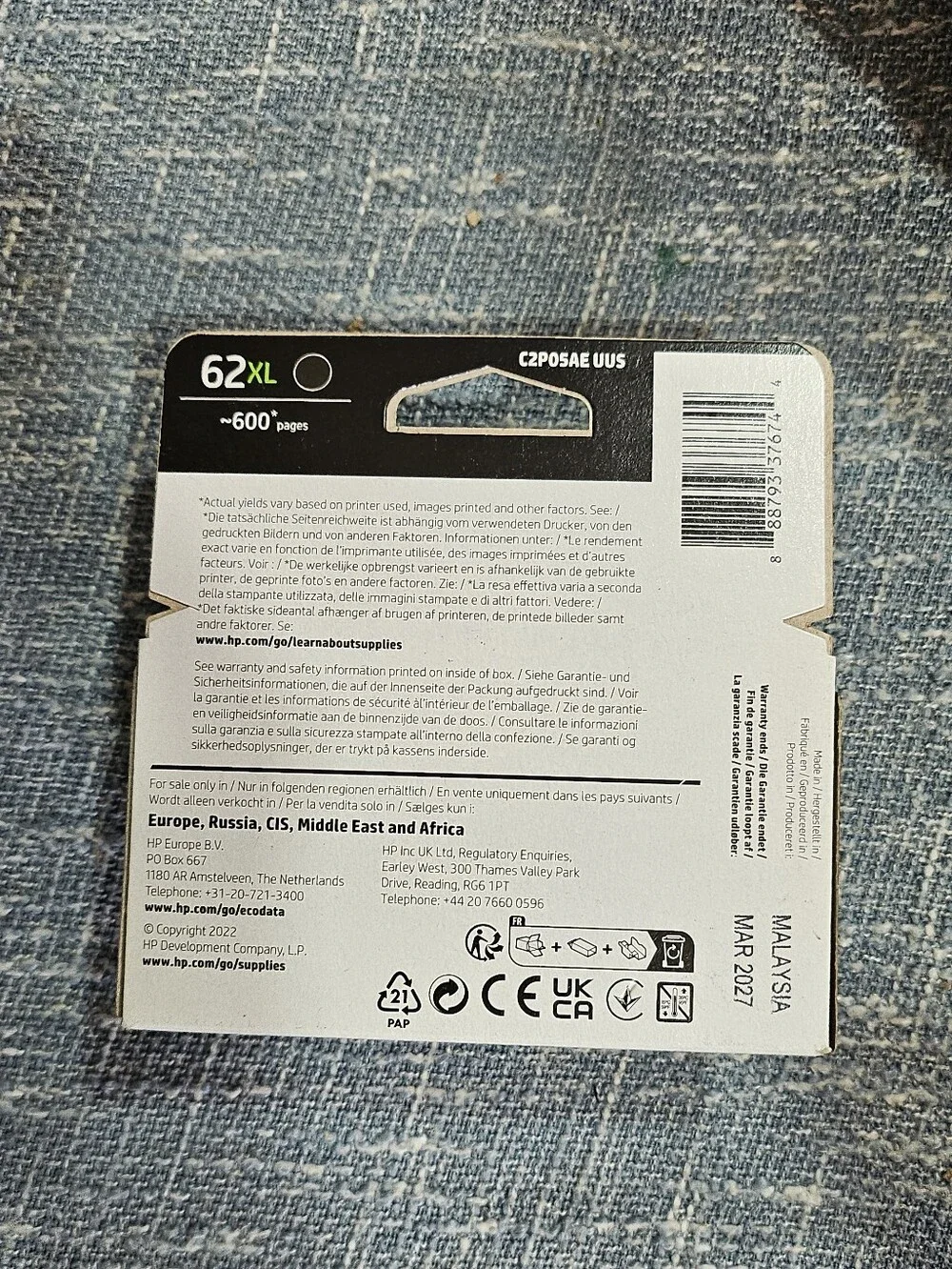 HP 62xl 2027